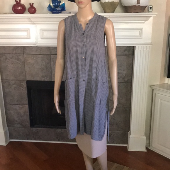 Eileen Fisher Puckered Organic Linen Long Shirt Size PP - Picture 5 of 8